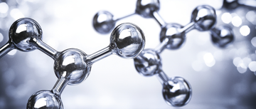 silver-tone rendering of a molecular structure