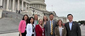 A gathering of HOPA members and advocates on the Capitol steps for Hill Day 2025