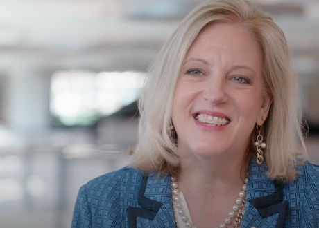 still photo of LeAnne Kennedy giving a video interview